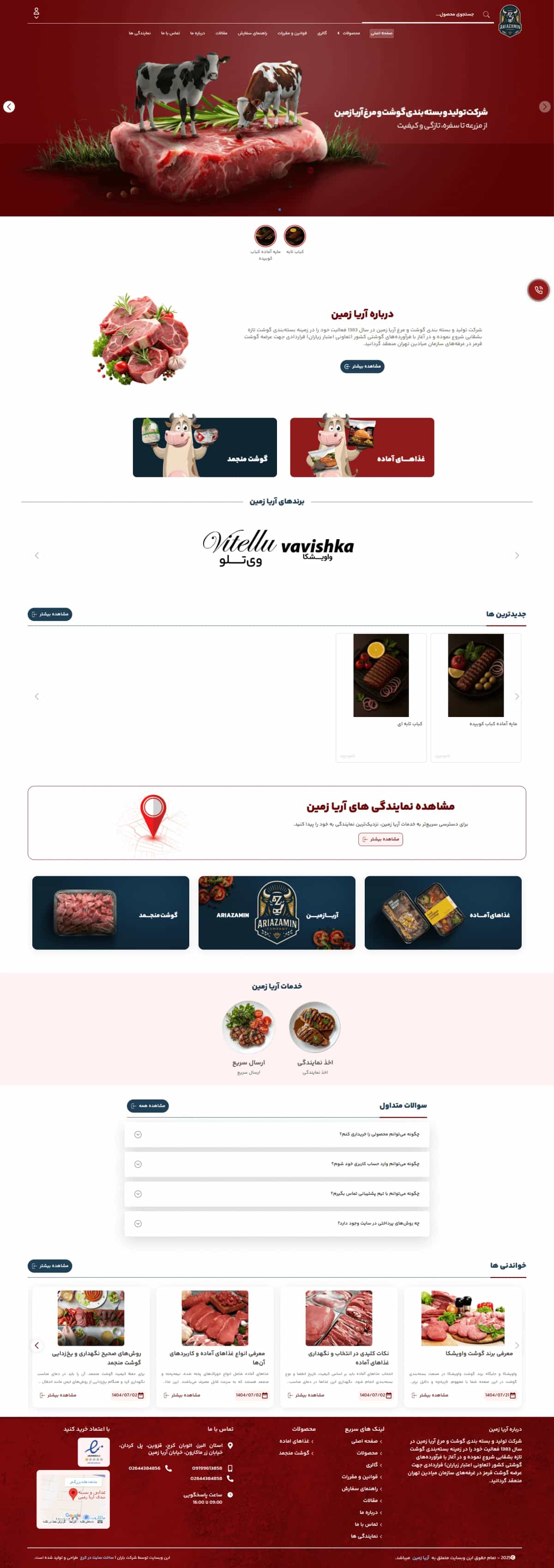 نمونه طراحی سایت  گوشت منجمد