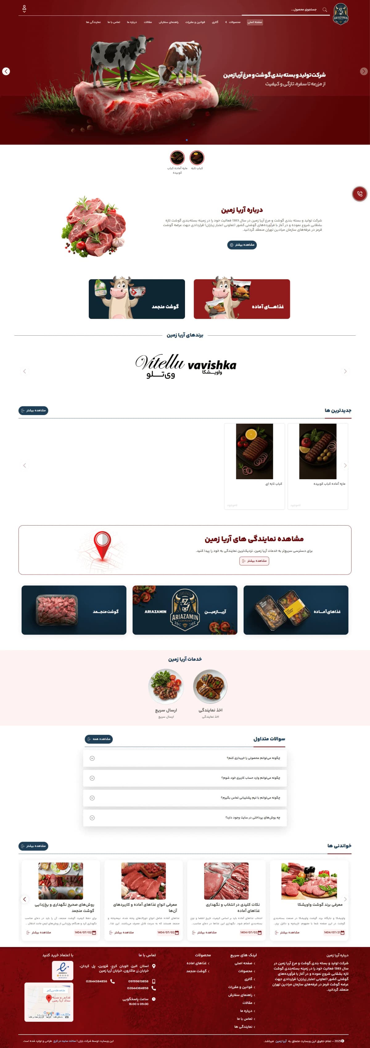 نمونه طراحی سایت  گوشت منجمد